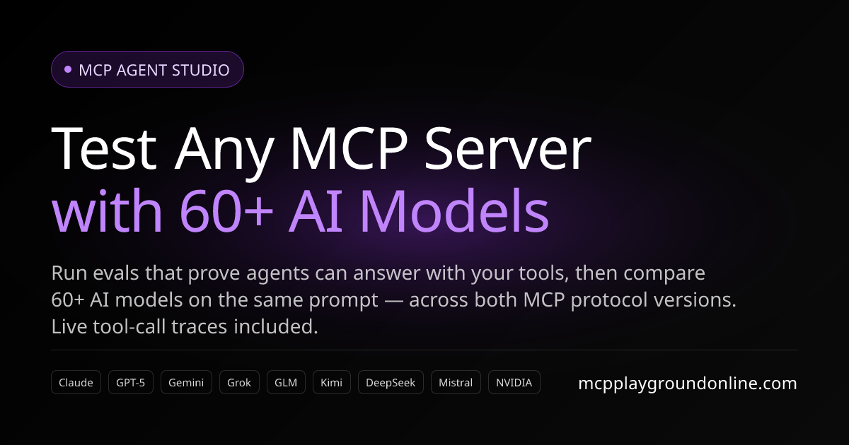 MCP Agent Studio — Multi-Model MCP Client · Start for Free | MCP Playground